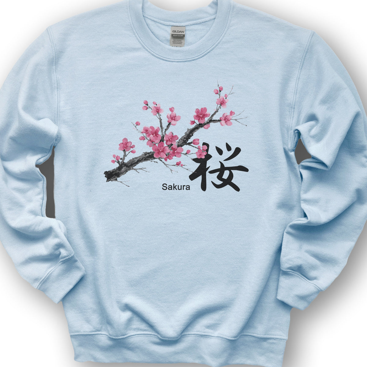 Cherry Blossom Sakura Sweatshirt - Light Blue