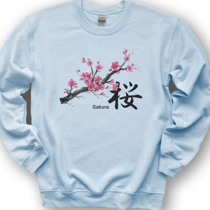 Cherry Blossom Sakura Sweatshirt - Light Blue