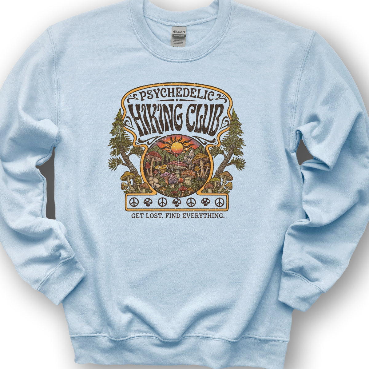 Pyschedelic Hiking Club V2 Sweatshirt - Light Blue