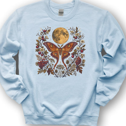 Harvest Moon Moth Sweatshirt - Light Blue