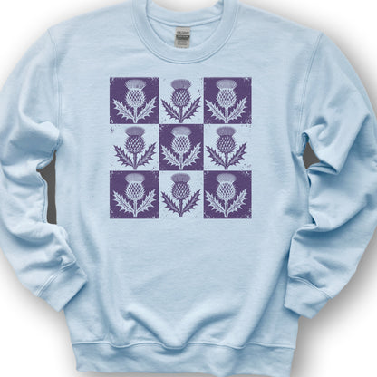 Thistle Box Pattern Sweatshirt - Light Blue