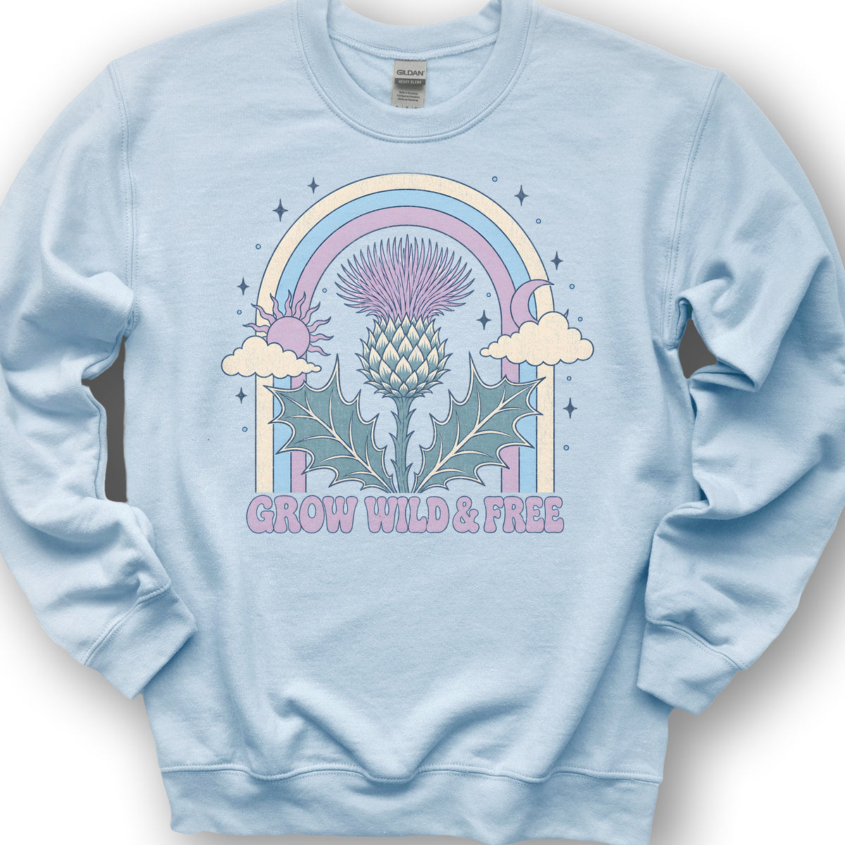 Wild & Free Thistle Sweatshirt - Light Blue