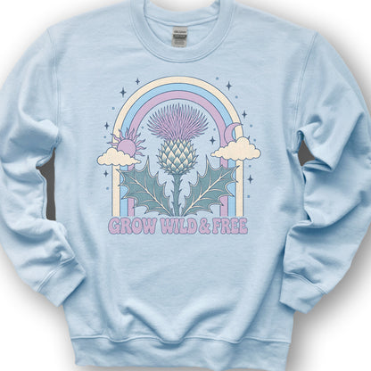 Wild & Free Thistle Sweatshirt - Light Blue