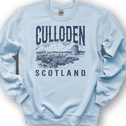 Culloden Scotland Sketch Sweatshirt - Light Blue