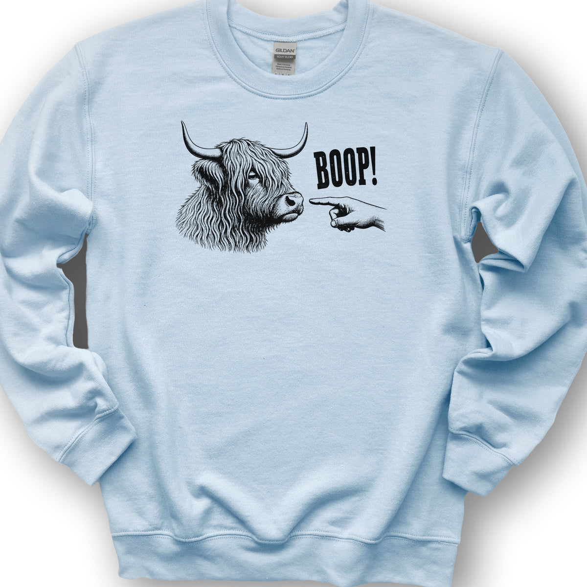 Boop Highland Coo Sweatshirt - Light Blue