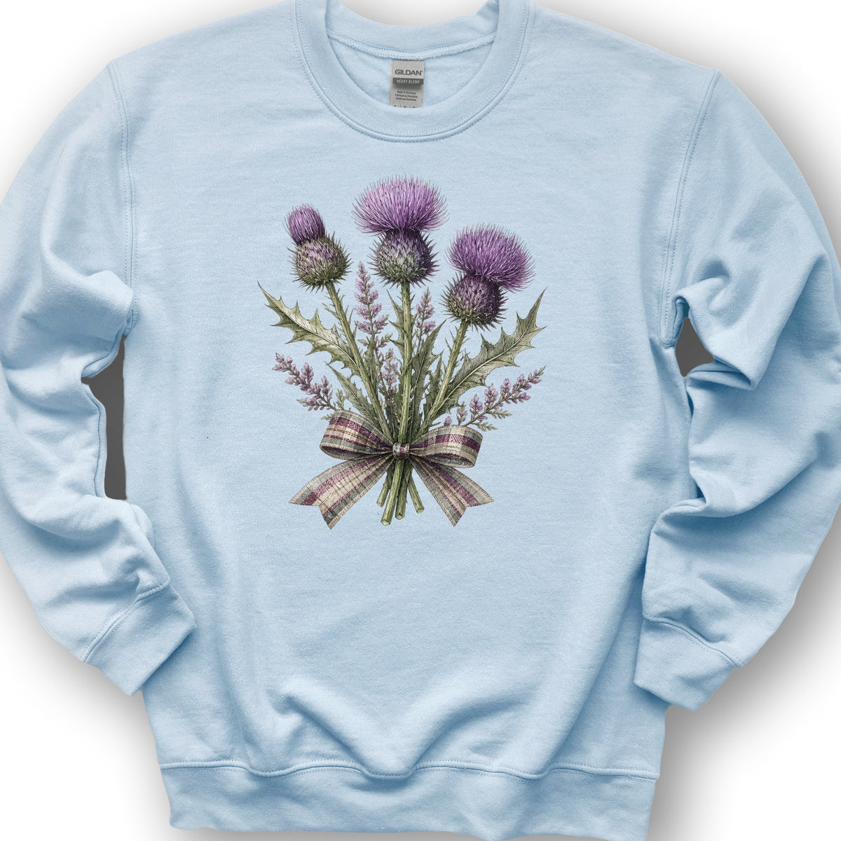 Thistle Bouquet Ribbon Sweatshirt - Light Blue