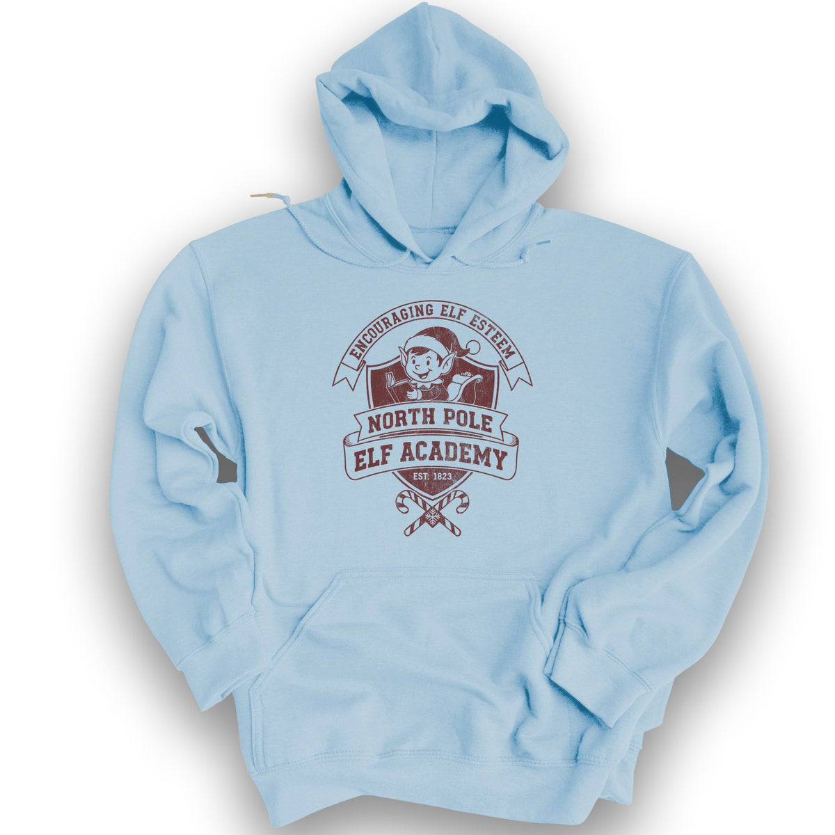 North Pole Elf Academy Hoodie - Light Blue
