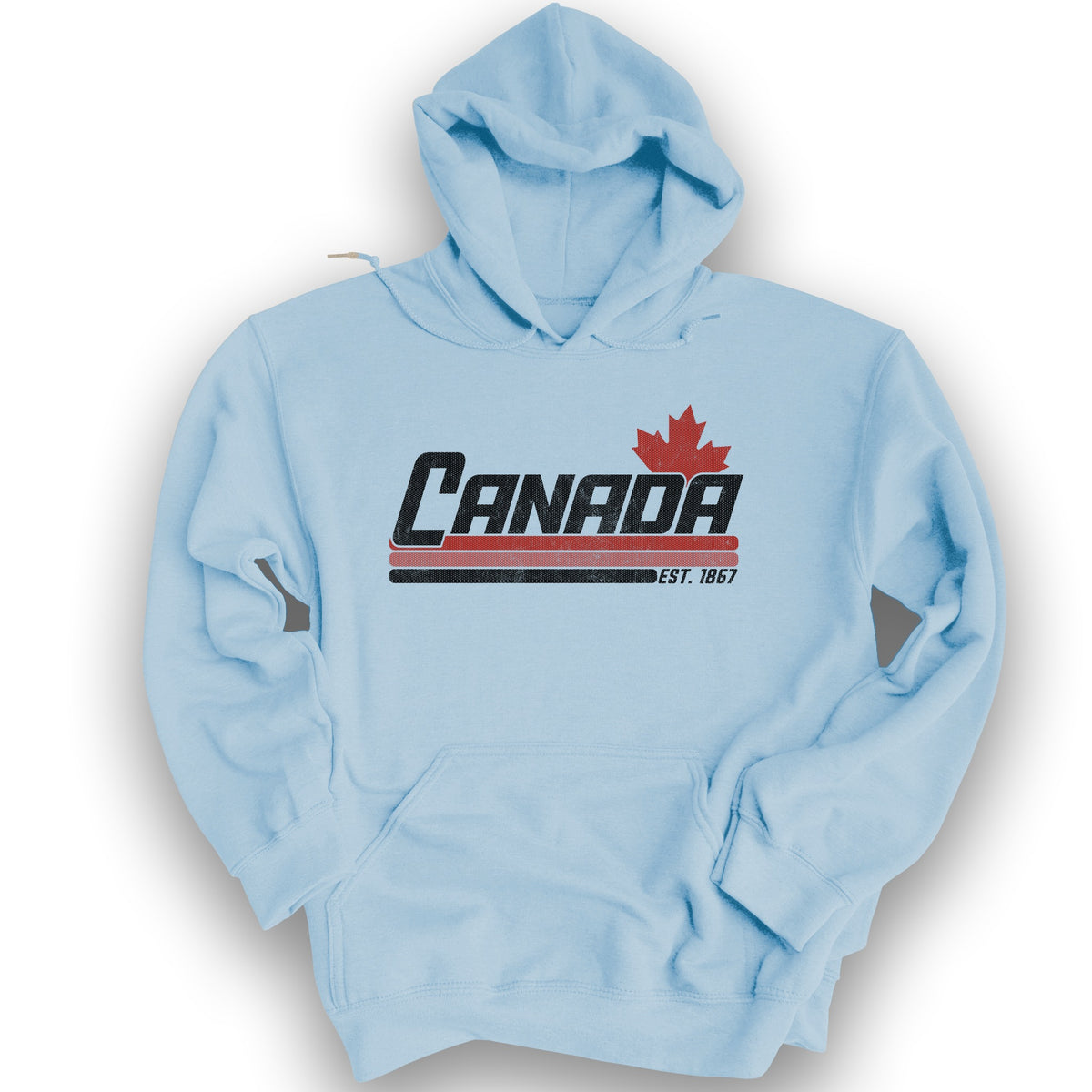Canada Retro Stripe Hoodie - Light Blue