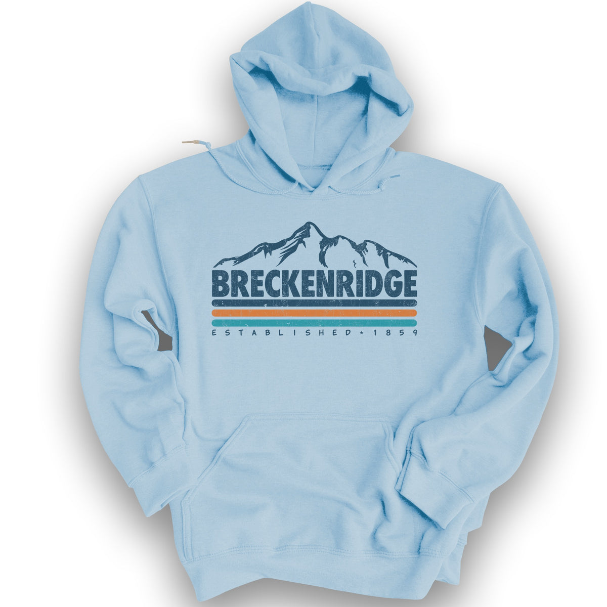 Breckenridge Retro Stripe Hoodie - Light Blue