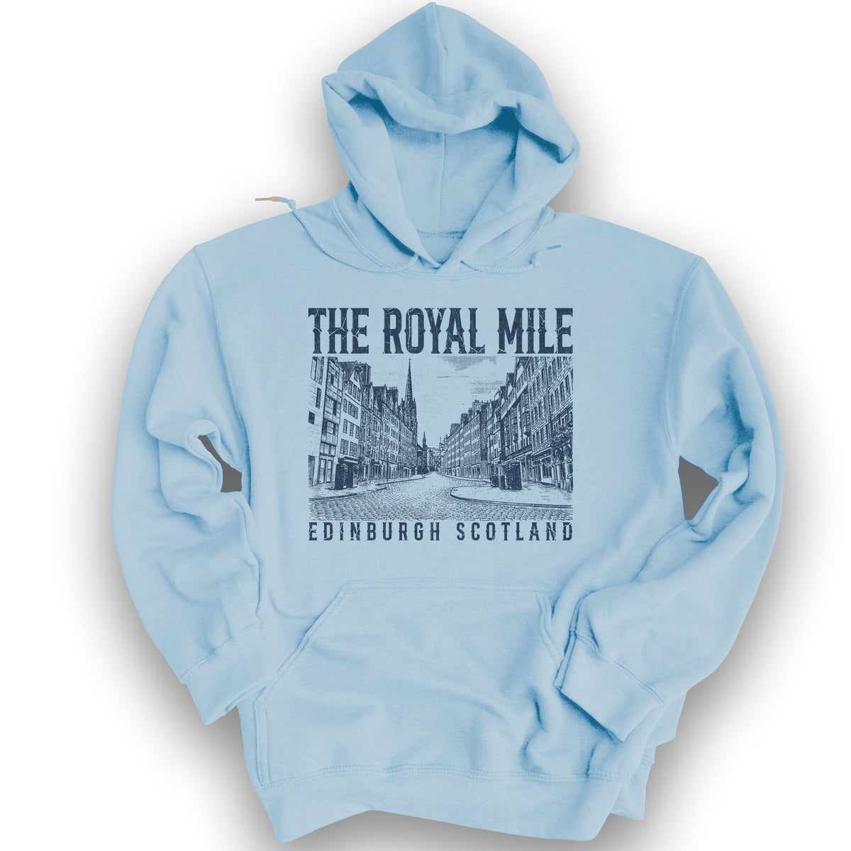 Royal Mile Scotland Sketch Hoodie - Light Blue