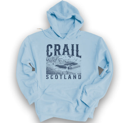 Crail Scotland Sketch Hoodie - Light Blue