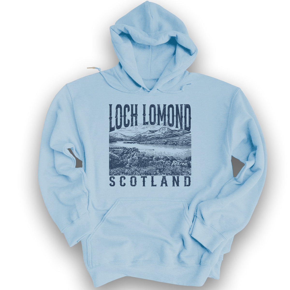 Loch Lomond Sketch Hoodie - Light Blue