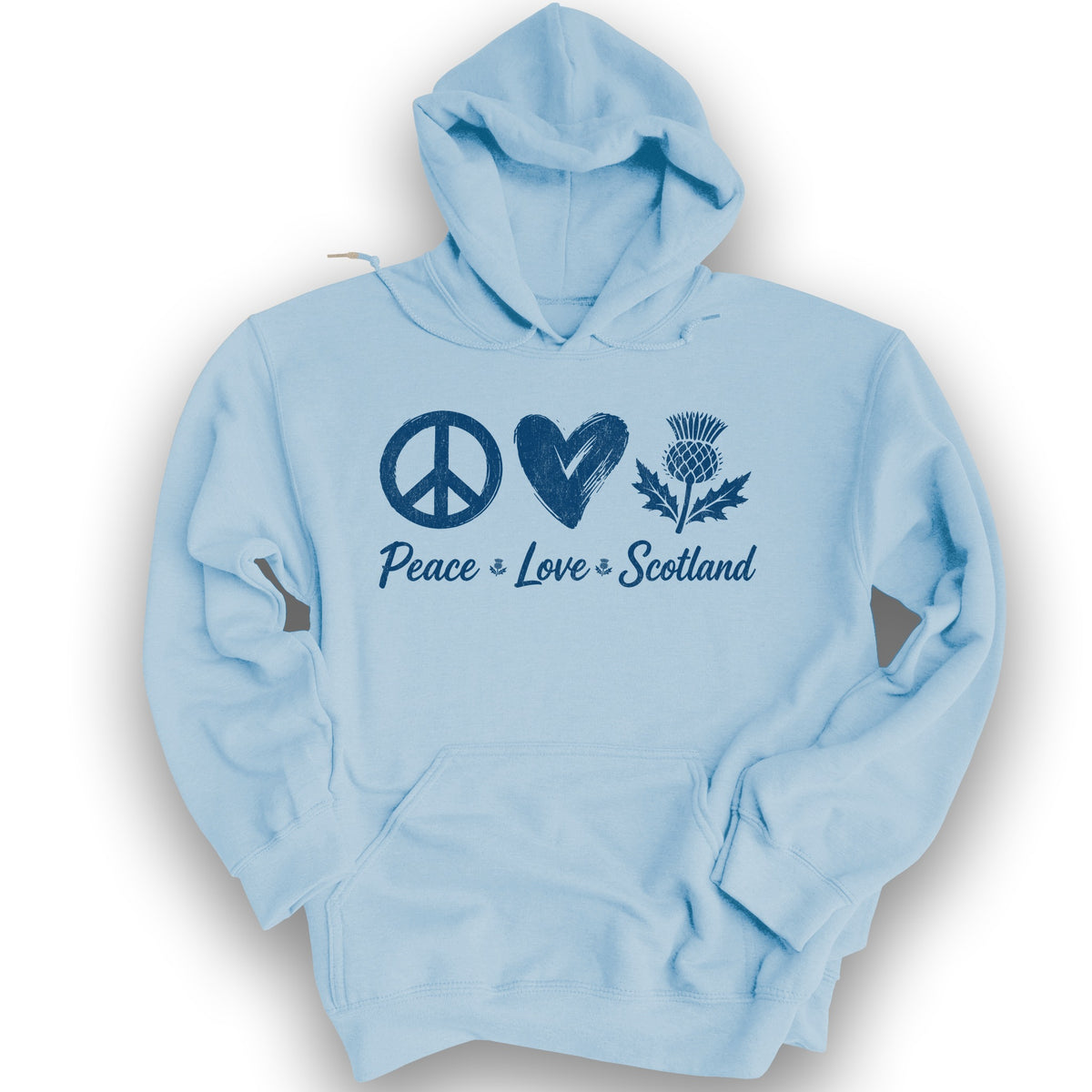 Peace Love Scotland Hoodie - Light Blue