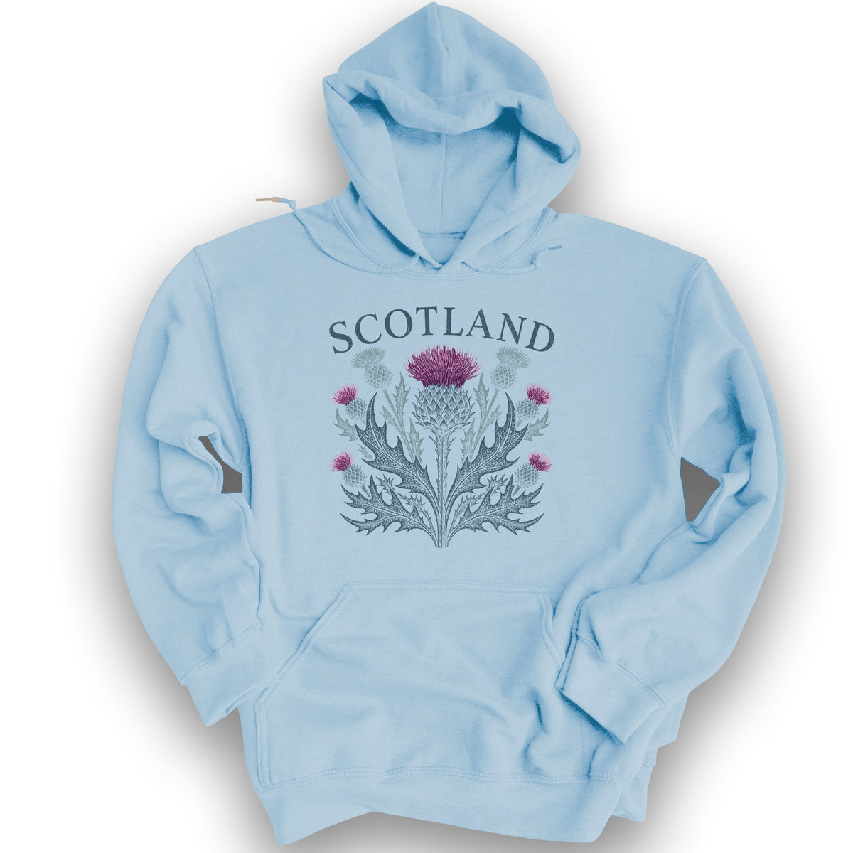 Scotland Thistle Echo Hoodie - Light Blue