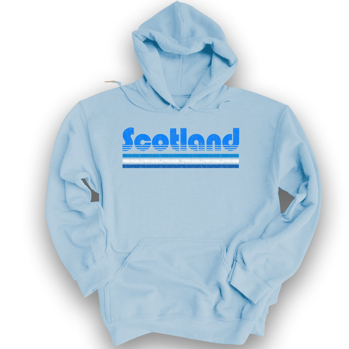 Scotland Retro Stripe Hoodie - Light Blue
