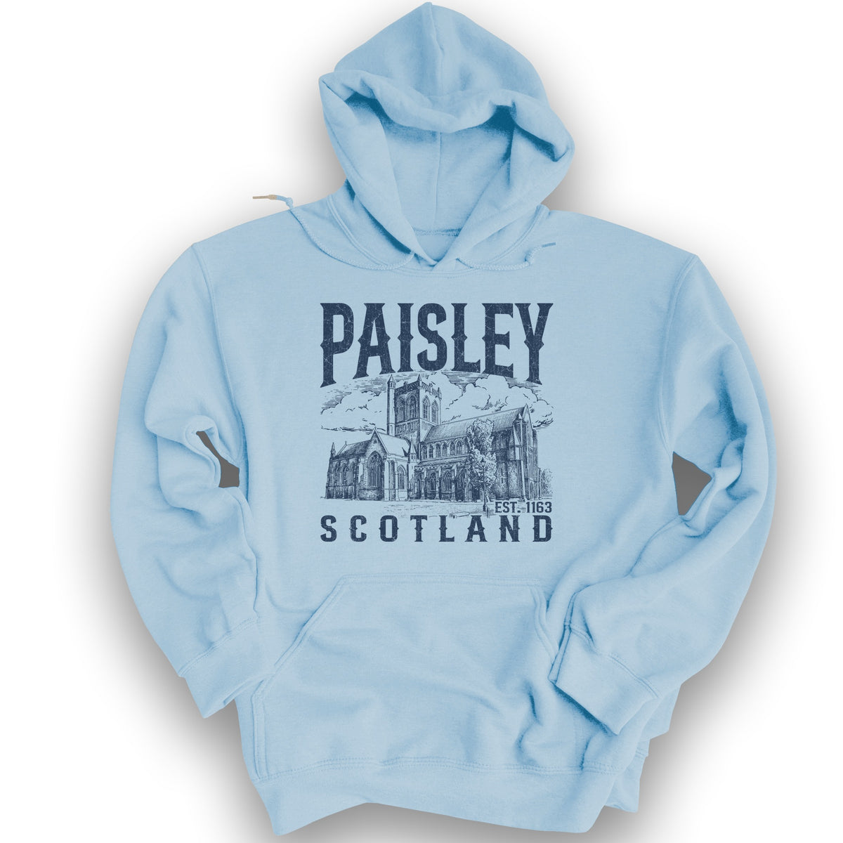 Paisley Scotland Sketch Hoodie - Light Blue