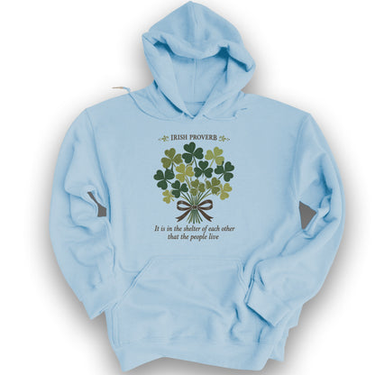 Irish Proverb Shelter Hoodie - Light Blue