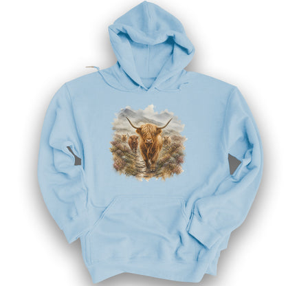 Watercolor Coos Hoodie - Light Blue