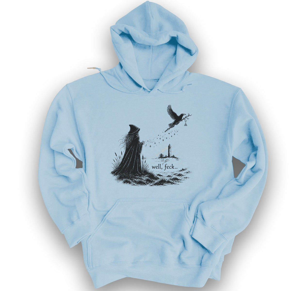 Well Feck Druid Hoodie - Light Blue