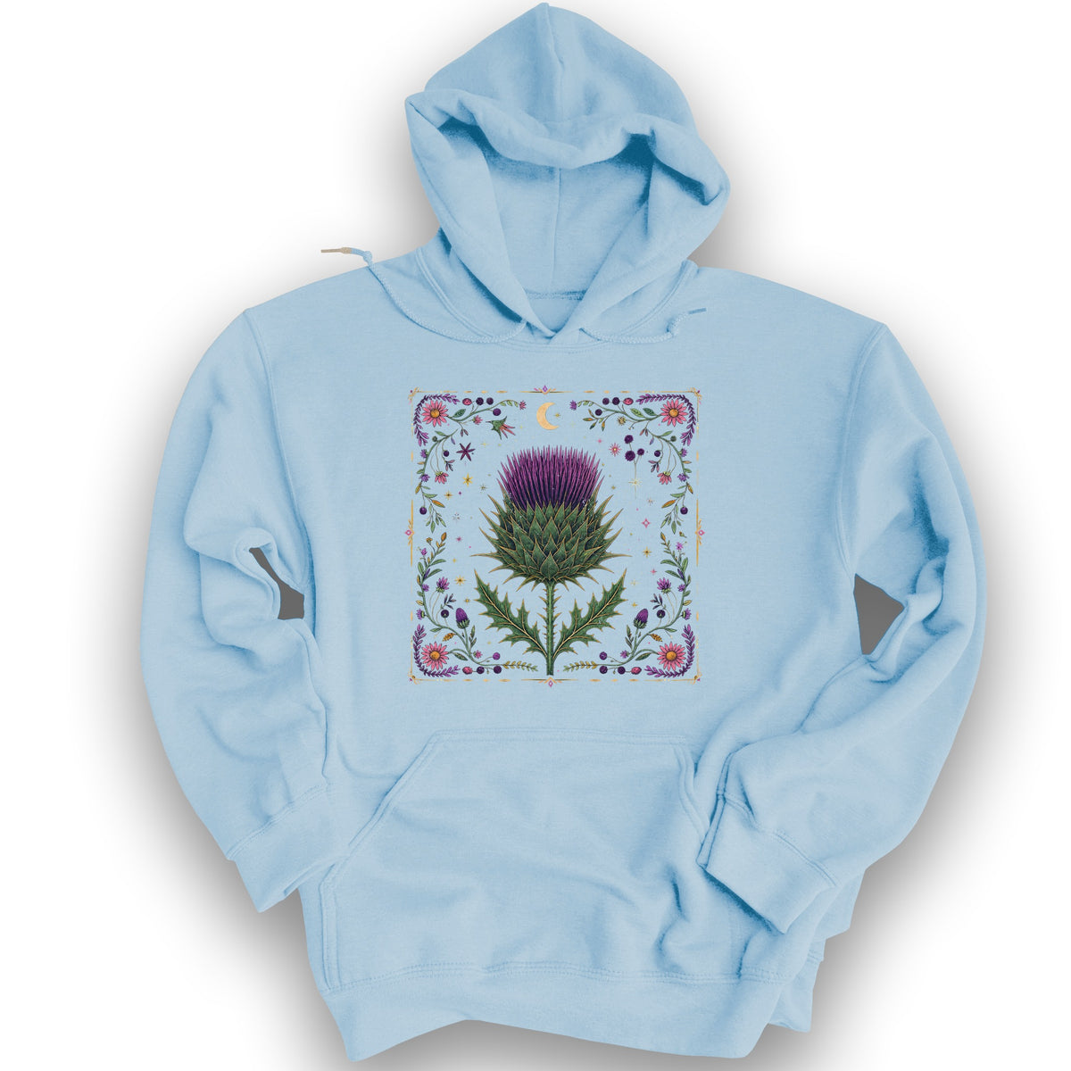 Midnight Thistle Hoodie - Light Blue