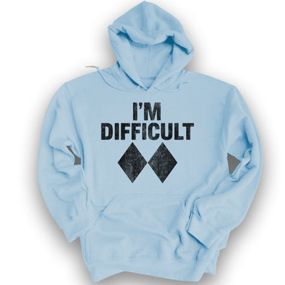 I'm Difficult "Black Diamond" Ski Hoodie - Light Blue
