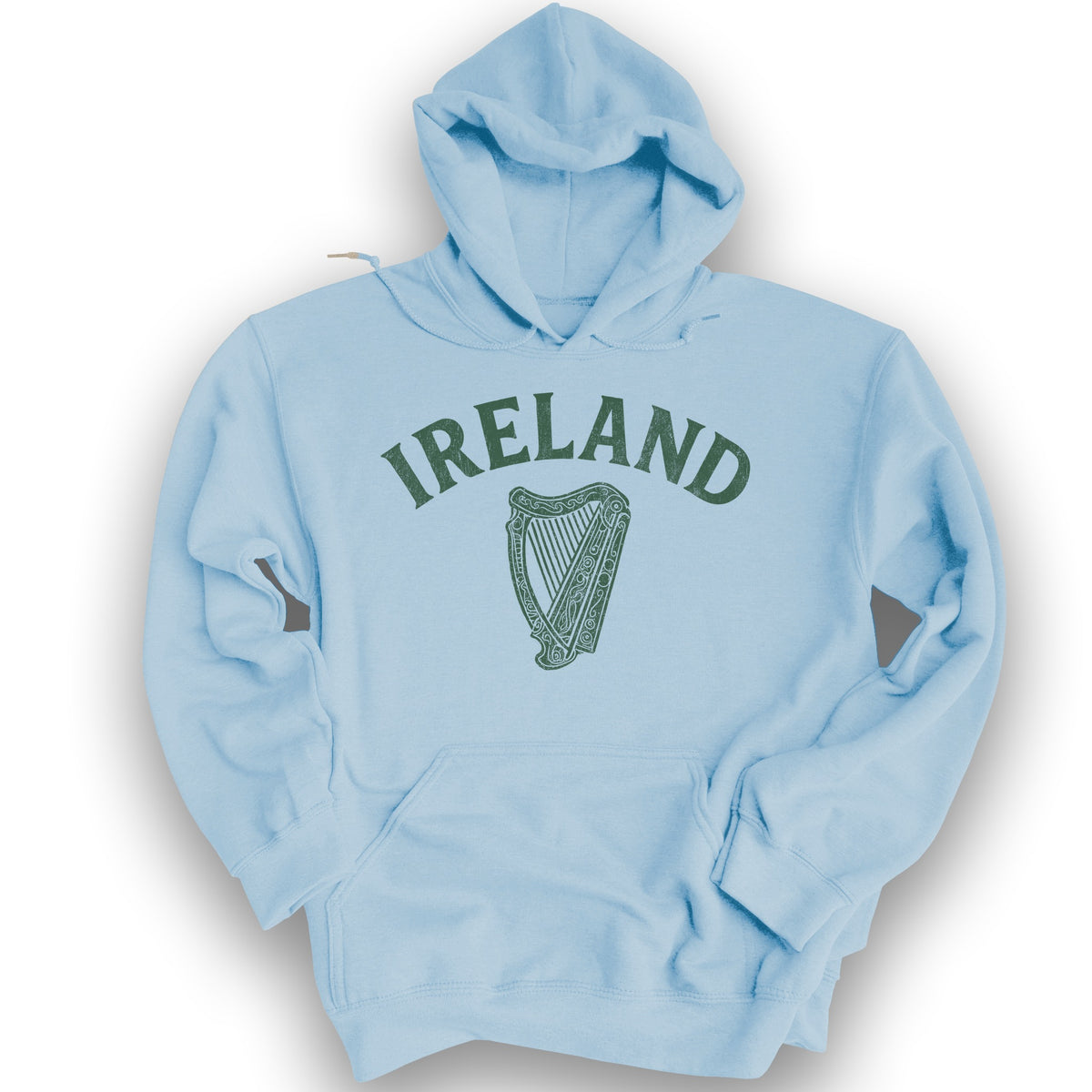 Ireland Vintage Harp Hoodie - Light Blue