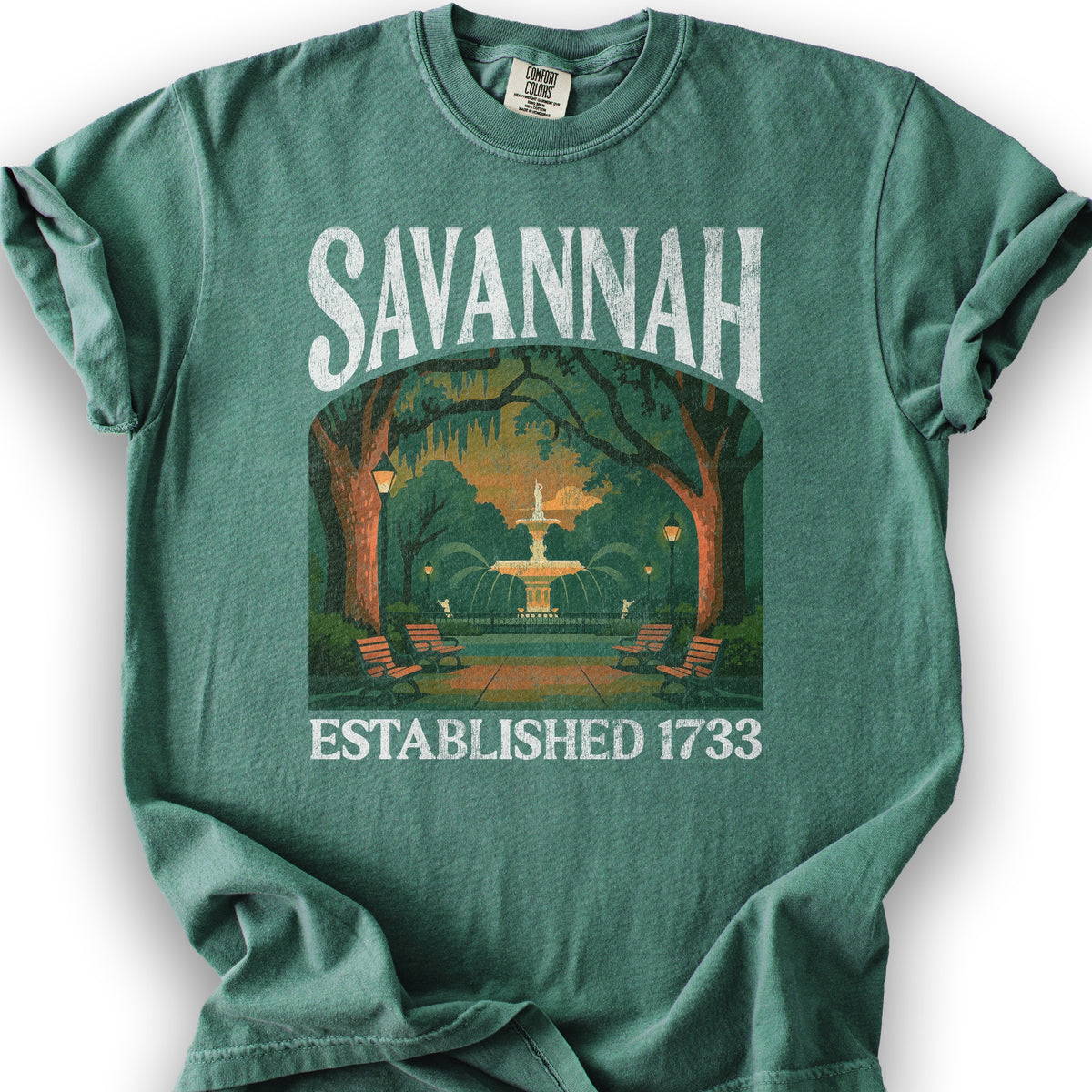 Savannah Georgia "Big and Bold" T-Shirt - Light Green