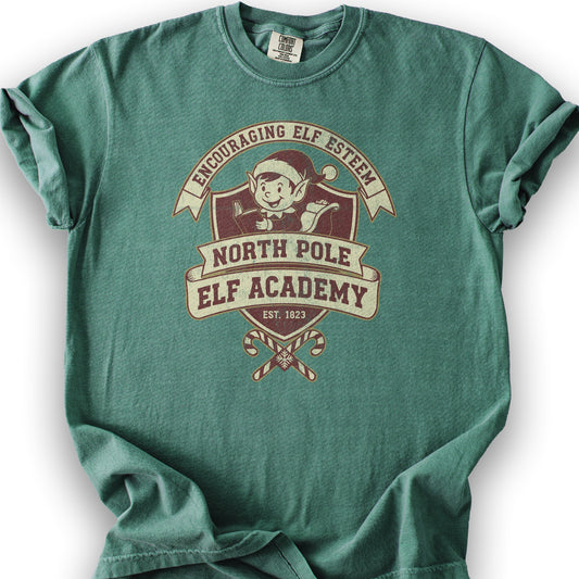 North Pole Elf Academy T-Shirt - Light Green