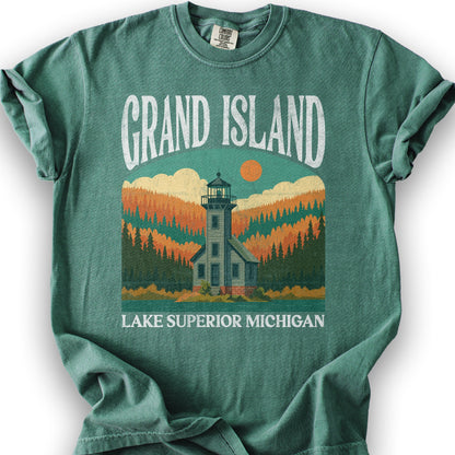 Grand Island Michigan "Big and Bold" T-Shirt - Light Green