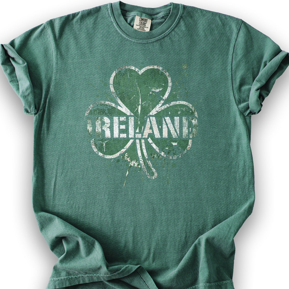 Ireland Shamrock Grunge T-shirt - Light Green