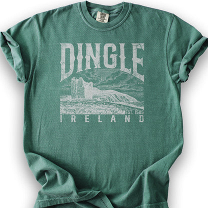 Dingle Ireland Vintage Print T-Shirt - Light Green