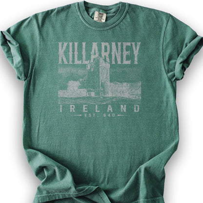 Killarney Ireland Vintage Print T-Shirt - Light Green