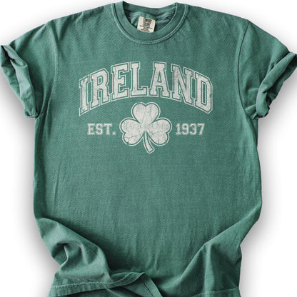 Ireland Vintage Varsity T-shirt - Light Green