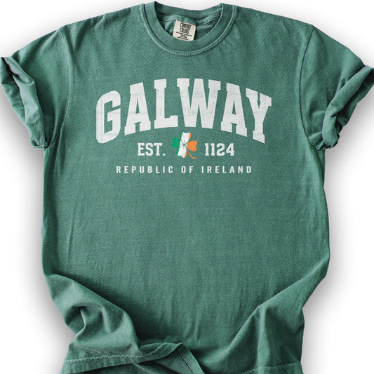 Galway Varsity Flag T-Shirt - Light Green