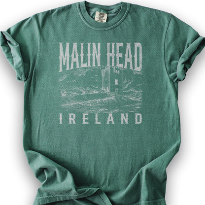 Malin Head Ireland Sketch T-Shirt - Light Green
