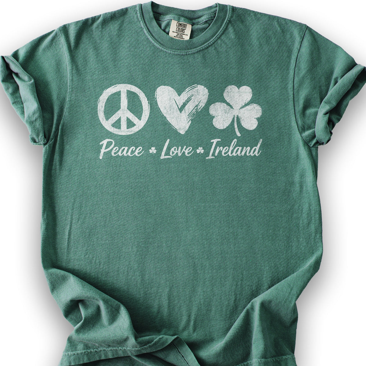 Peace Love Ireland T-Shirt - Light Green
