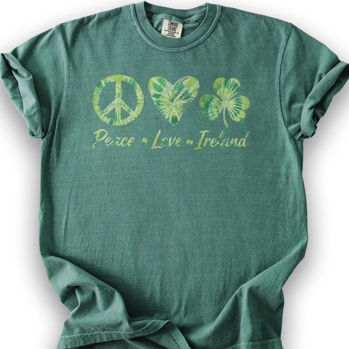 Peace Love Ireland Tie-Dye T-Shirt - Light Green