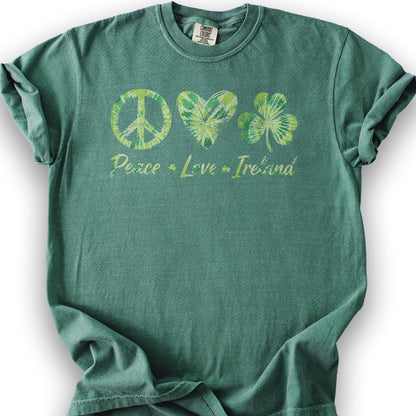 Peace Love Ireland Tie-Dye T-Shirt - Light Green