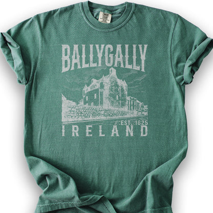 Ballygally Ireland Sketch T-Shirt - Light Green