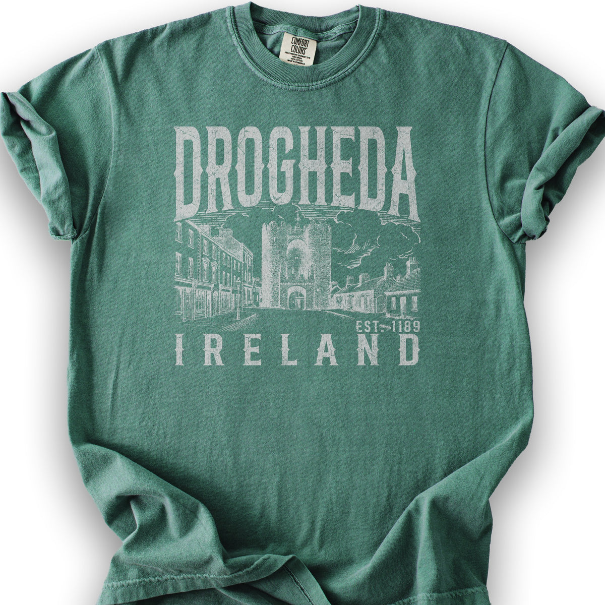 Drogheda Ireland Sketch T-Shirt - Light Green