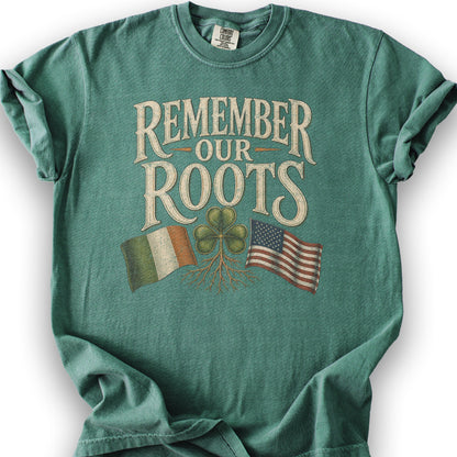 Remember Irish Roots T-Shirt - Light Green