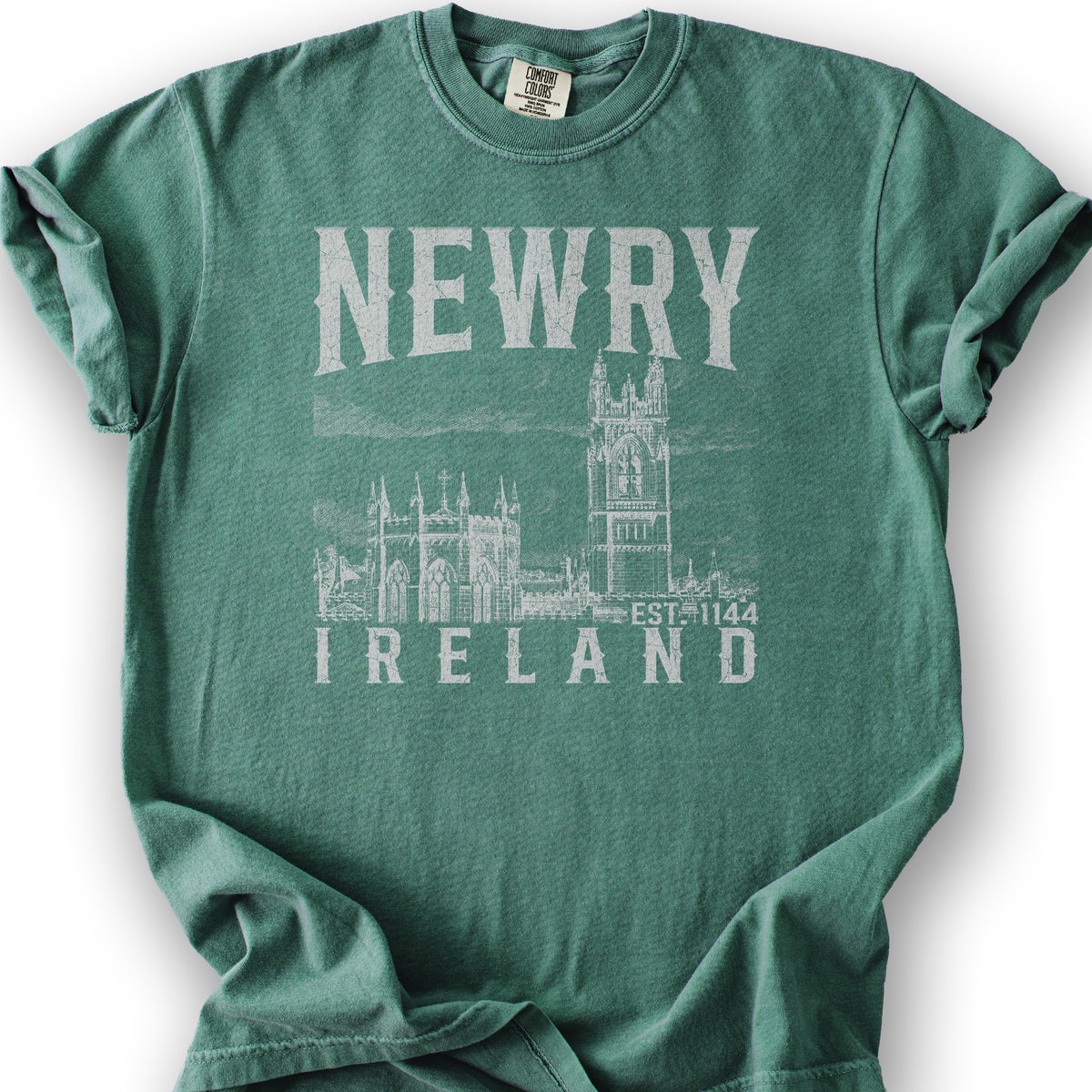 Newry Ireland Sketch T-Shirt - Light Green