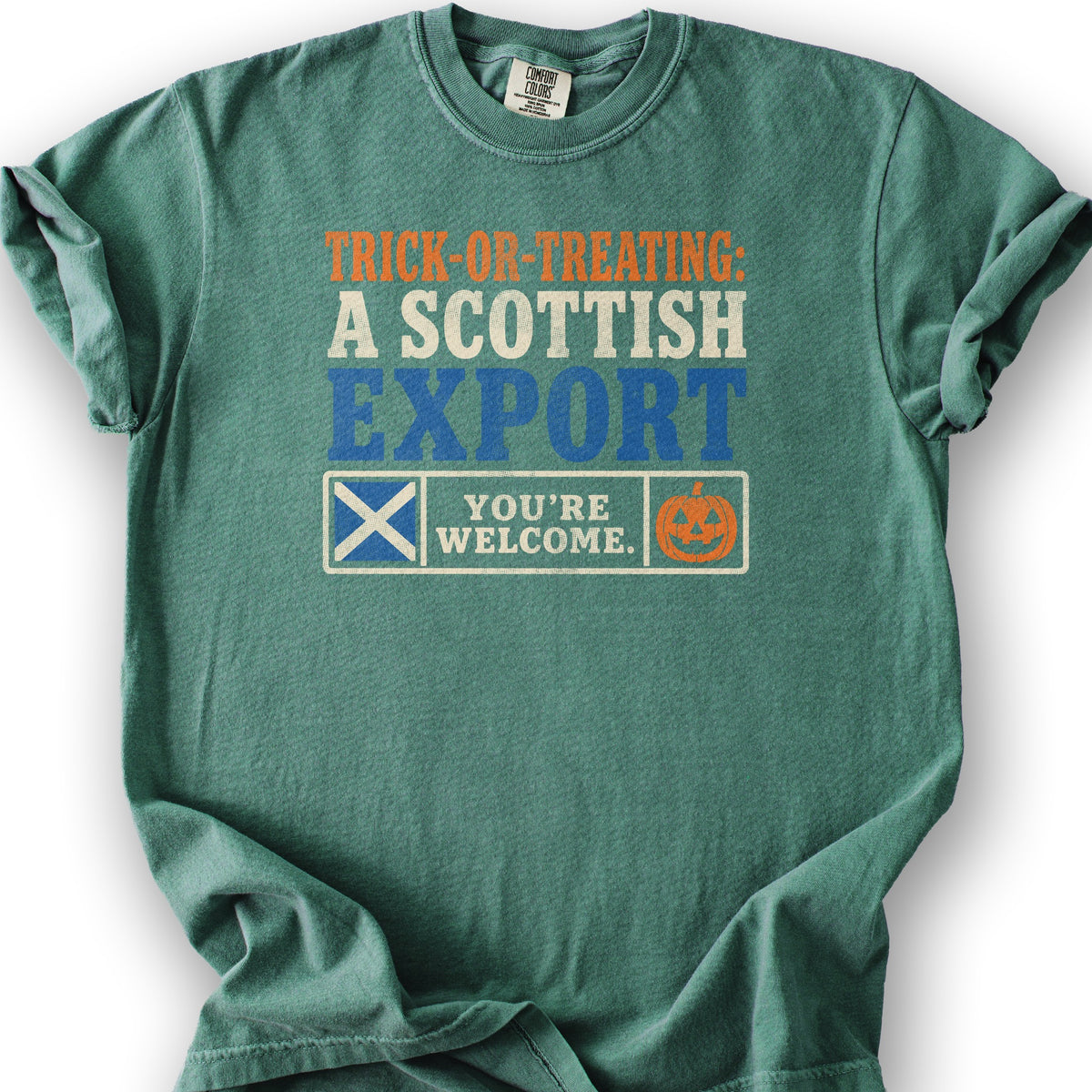 Trick Or Treat Scottish T-Shirt - Light Green