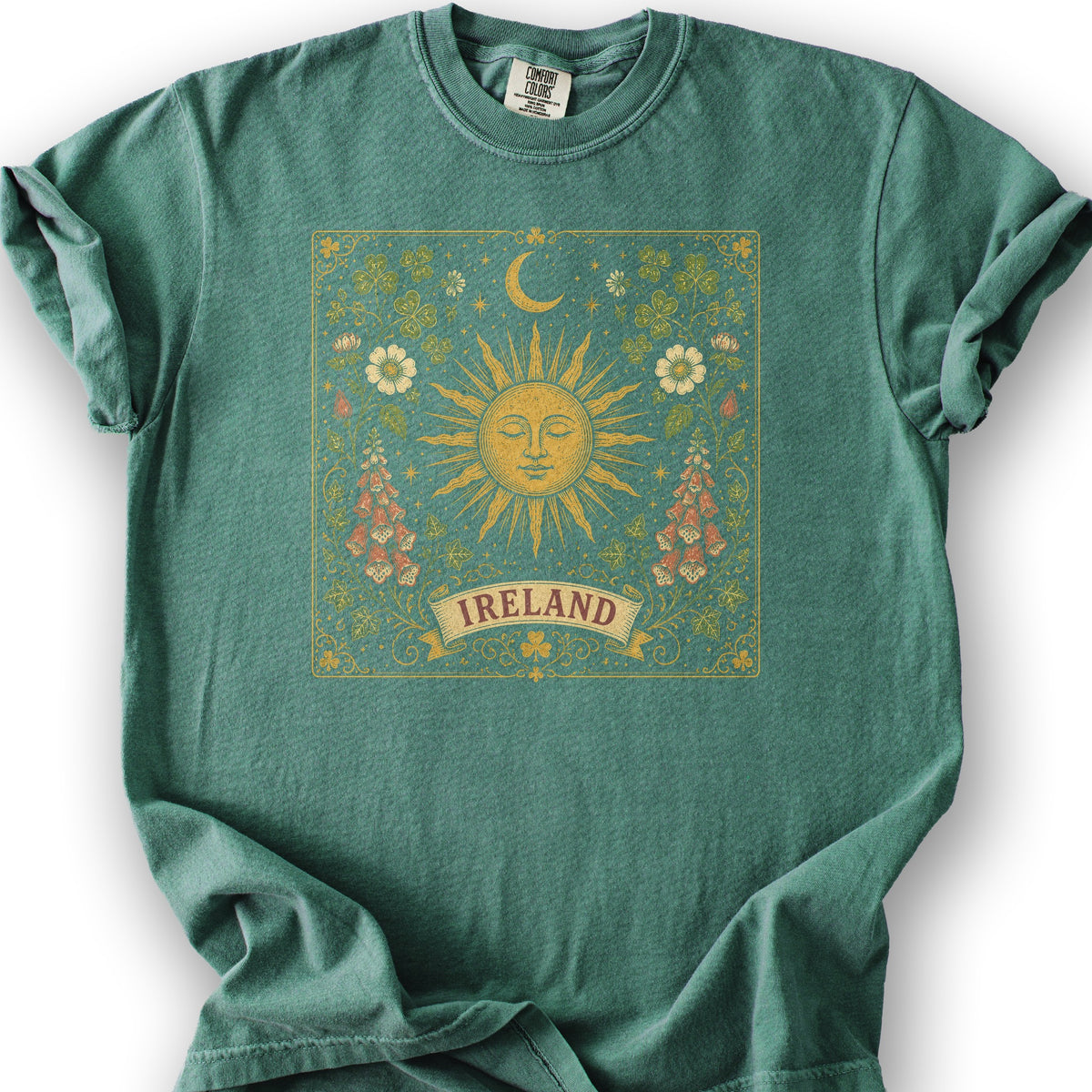Ireland Celestial Floral T-Shirt - Light Green
