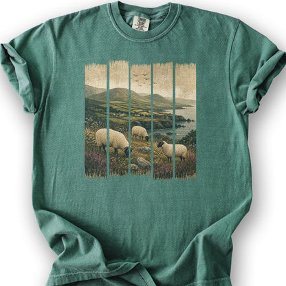 Ireland Sheep Panels T-Shirt - Light Green
