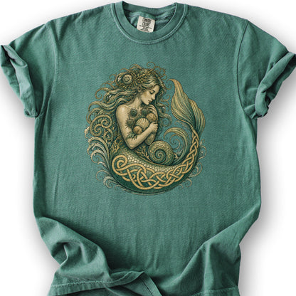 Celtic Mermaid T-Shirt - Light Green