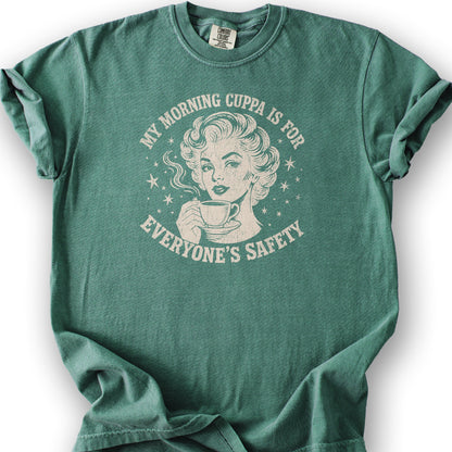 Morning Cuppa Safety T-Shirt - Light Green