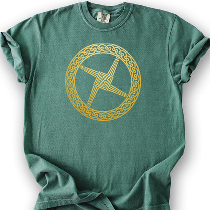 St Brigids Cross T-Shirt - Light Green