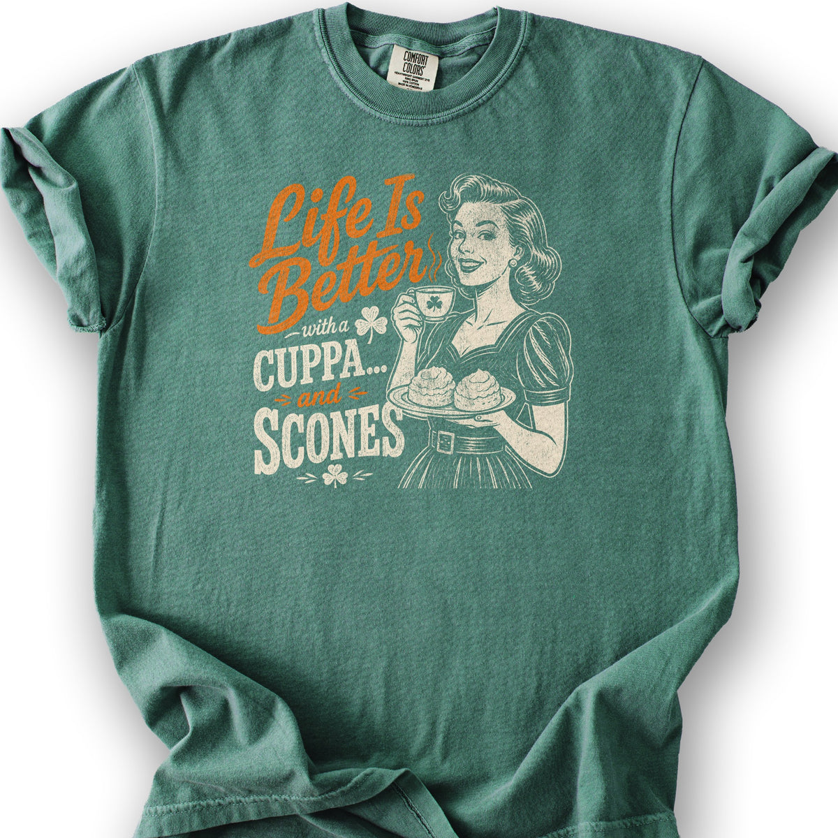 Cuppa Scones T-Shirt - Light Green