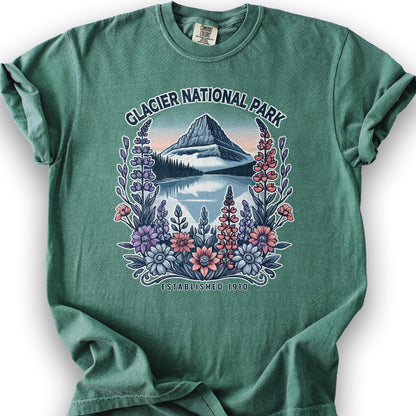 Glacier National Park "Wildflower" T-Shirt - Light Green